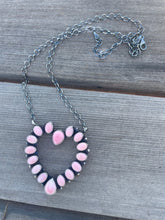 Load image into Gallery viewer, Navajo Queen Pink Conch Shell And Sterling Silver Heart Necklace Signed