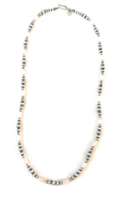 Load image into Gallery viewer, Navajo Sterling Silver Pearl &amp; Pink Opal Beaded Necklace 20 inch