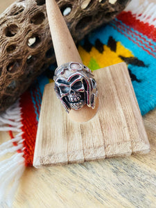 Handmade Sterling Silver Skull Ring Size 9