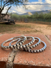 Load image into Gallery viewer, Handmade 6mm Wild Horse &amp; Sterling Silver 8 inch Bangle Bracelet