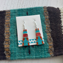 Load image into Gallery viewer, Santo Domingo Multi Stone Inlay Dangle Earrings