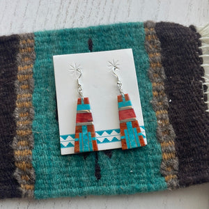 Santo Domingo Multi Stone Inlay Dangle Earrings