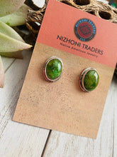 Load image into Gallery viewer, Navajo Sonoran Mountain Turquoise &amp; Sterling Silver Stud Earrings