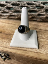 Load image into Gallery viewer, Navajo Ray Jack Sterling Silver Black Onyx Round Ring Size 10
