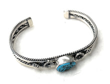 Load image into Gallery viewer, Navajo Kingman Turquoise Sterling Silver Cuff Bracelet