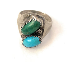 Load image into Gallery viewer, Old Pawn Vintage Navajo Sterling Silver &amp; Turquoise Ring Size 10