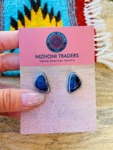 Load image into Gallery viewer, Navajo Charoite And Sterling Silver Stud Earrings Signed