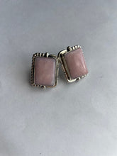 Load image into Gallery viewer, Navajo Sterling Silver Pink Conch Rectangle Stud Earrings