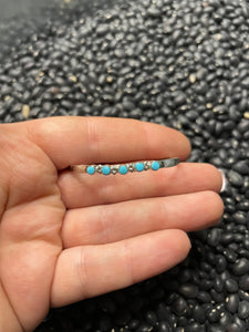 Navajo Sterling Silver & 5 Stone Turquoise Baby Cuff Bracelet