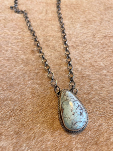 Navajo Sterling Silver & Golden Hills Turquoise Necklace