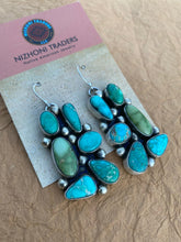 Load image into Gallery viewer, Navajo Rectangular Multi Stone Turquoise Dangles