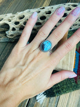 Load image into Gallery viewer, Navajo Golden Hills Turquoise &amp; Sterling Silver Ring Size 6.5 Signed