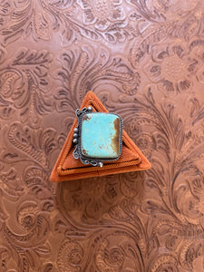 Navajo Jacqueline Silver Turquoise & Sterling Silver Ring Size 10 Signed