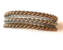 Load image into Gallery viewer, Old Pawn Vintage Sterling Silver &amp; Copper Twisted Cuff Bracelet