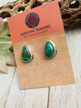 Load image into Gallery viewer, Navajo Sonoran Mountain Turquoise &amp; Sterling Silver Stud Earrings