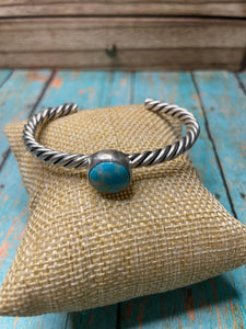 Navajo Sterling Rope Cuff & Turquoise Cuff Bracelet