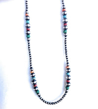 Load image into Gallery viewer, Navajo Sterling Silver &amp; Multi Stone Beaded Necklace 18”
