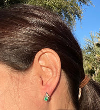 Load image into Gallery viewer, Colombian Emerald Earrings in Sterling Silver