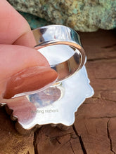 Load image into Gallery viewer, Handmade Garnet Sterling Silver, Turquoise &amp; Herkimer Diamond Cluster Adjustable Ring