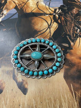 Load image into Gallery viewer, Navajo Turquoise And Sterling Silver Pendant Pin Signed