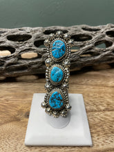 Load image into Gallery viewer, Navajo Turquoise And Sterling Silver Statement Ring Sz 6