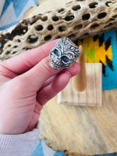 Load image into Gallery viewer, Handmade Sterling Silver Skull Ring Size 9