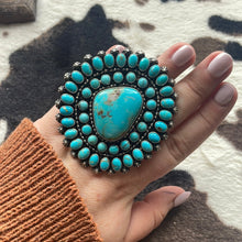 Load image into Gallery viewer, Navajo Sterling Silver &amp; Turquoise Ring Size 7 Signed