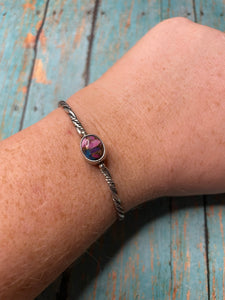 Navajo Purple Dream And Sterling Silver Adjustable Bracelet Cuff