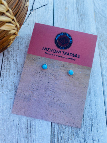 Navajo Turquoise & Sterling Silver Stud Earrings