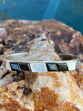 Load image into Gallery viewer, Navajo Onix, Opal &amp; Sterling Silver Inlay Cuff Bracelet