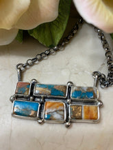 Load image into Gallery viewer, Navajo Sterling Silver &amp; Multi Stone Spice Necklace Signed