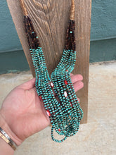 Load image into Gallery viewer, Navajo Turquoise, Spiny And Heishi Ten Strand Beaded Necklace