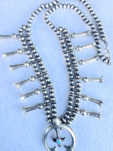 Load image into Gallery viewer, Navajo Sterling Silver And Turquoise Squash Blossom Necklace By Joseph Martinez