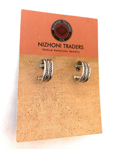Navajo Sterling Silver Mini Hoop Earrings