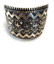 Load image into Gallery viewer, Navajo Sterling Silver Cuff Bracelet By Elvira Bill Signed And Stamped