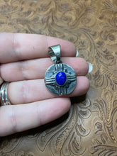 Load image into Gallery viewer, Navajo Sterling Silver &amp; Blue Lapis Pendant By Chimney Butte