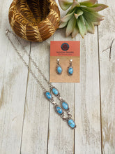 Load image into Gallery viewer, Navajo Sterling Silver &amp; Golden Hills Turquoise Lariat Necklace Set