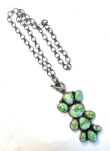 Load image into Gallery viewer, Navajo Sterling Silver And Sonoran Gold Turquoise Necklace Signed