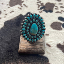 Load image into Gallery viewer, Navajo Sterling Silver &amp; Turquoise Ring Size 7 Signed