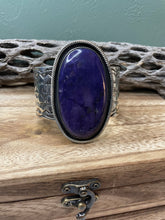 Load image into Gallery viewer, Stunning Navajo Sterling Purple Spiny Cuff Bracelet By Janet Garcia
