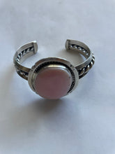 Load image into Gallery viewer, Navajo Pink Conch Sterling Silver Cuff Bracelet Signed