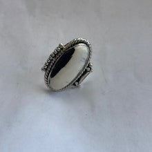 Load image into Gallery viewer, Navajo White Buffalo &amp; Sterling Silver Ring Size 6