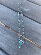 Load image into Gallery viewer, Handmade Sterling Silver, Mother of Pearl &amp; Turquoise Cluster Necklace Signed Nizhoni