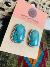 Load image into Gallery viewer, Navajo Sterling Silver &amp; Royston Turquoise Stud Earrings