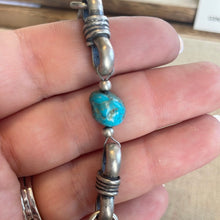 Load image into Gallery viewer, Navajo Natural Kingman Turquoise Sterling Beautiful Handmade 7.5 inch Chain Bracelets