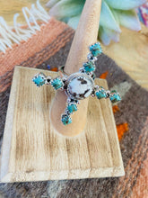 Load image into Gallery viewer, Beautiful Sterling Silver, Wild Horse &amp; Turquoise Adjustable Ring