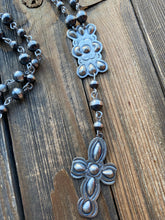 Load image into Gallery viewer, Navajo made sterling silver Cross Lariat necklace