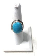 Load image into Gallery viewer, Old Pawn Navajo Sterling Silver &amp; Light Blue Larimer Ring Size 7