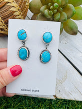 Load image into Gallery viewer, Navajo Sterling Silver And Turquoise Dangle Earrings Signed