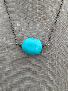 Navajo Turquoise Stone & Sterling Silver Necklace